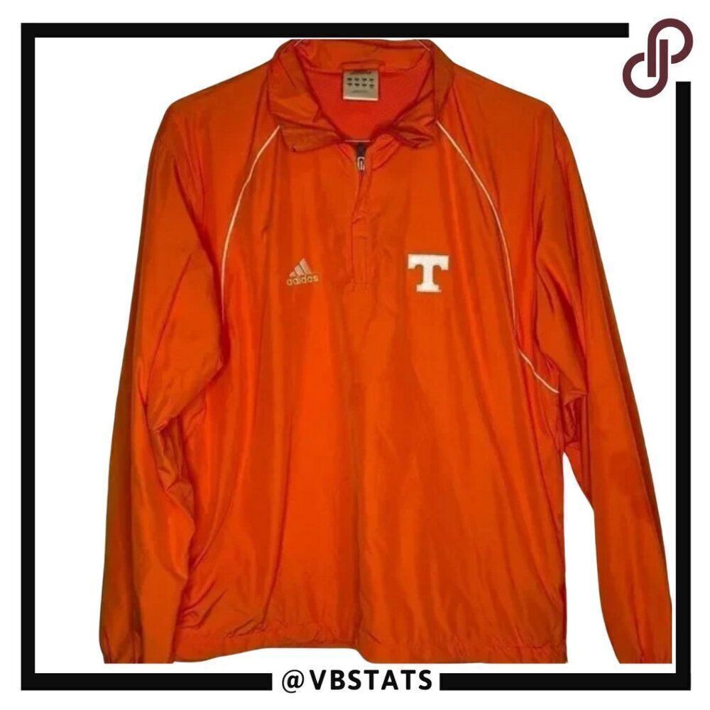 Medium Adidas Tennessee Orange And White Ls 1/4 Zip Top